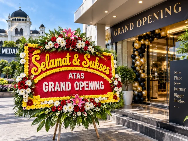 papan bunga grand opening Medan