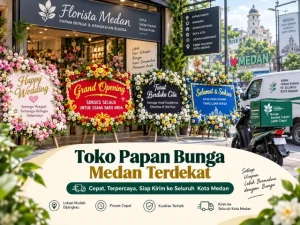 toko papan bunga Medan terdekat